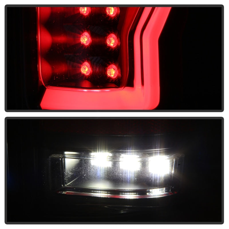 Spyder 04-08 Ford F-150 Projector Tail Lights - Light Bar DRL LED - Black ALT-YD-FF15004V2-LBLED-BK SPYDER Headlights  AXOPROS