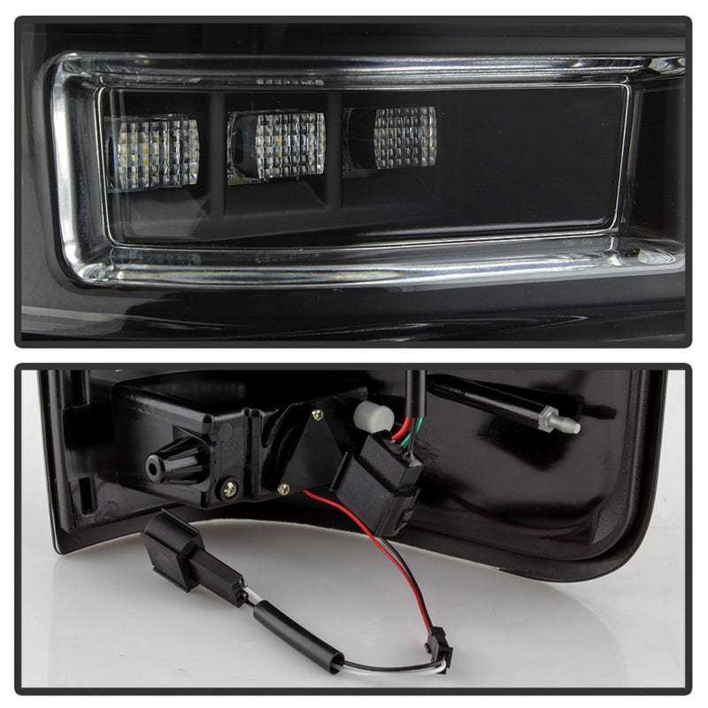 Spyder 04-08 Ford F-150 Projector Tail Lights - Light Bar DRL LED - Black ALT-YD-FF15004V2-LBLED-BK SPYDER Headlights  AXOPROS