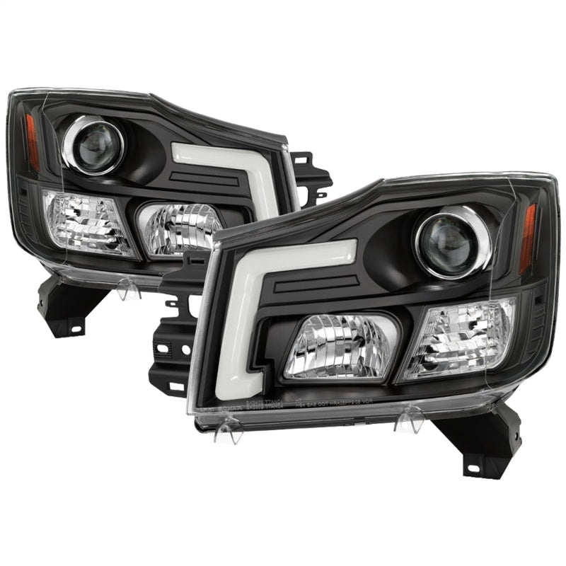Spyder 04-15 Nissan Titan / 04-07 Nissan Armada V2 Projector Headlights - Black PRO-YD-NTI04-DRL-BK SPYDER Headlights  AXOPROS