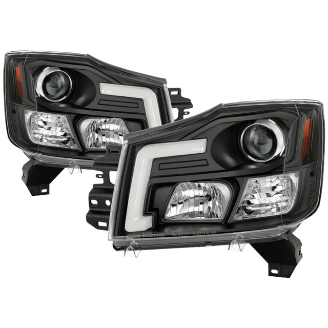 Spyder 04-15 Nissan Titan / 04-07 Nissan Armada V2 Projector Headlights - Black PRO-YD-NTI04-DRL-BK SPYDER Headlights  AXOPROS