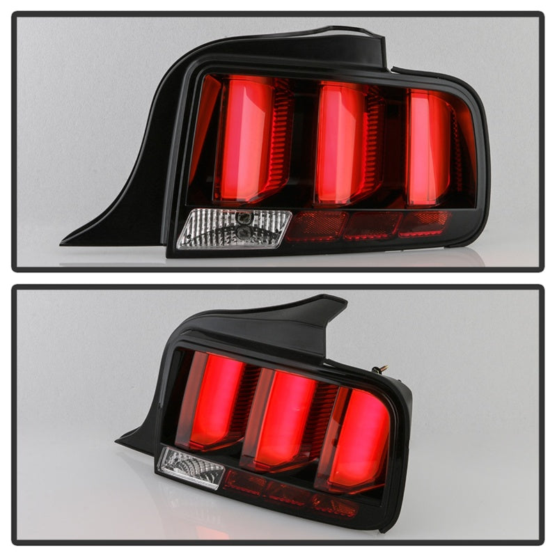 Spyder 05-09 Ford Mustang (Red Light Bar) LED Tail Lights - Black ALT-YD-FM05V3-RBLED-BK SPYDER Tail Lights  AXOPROS
