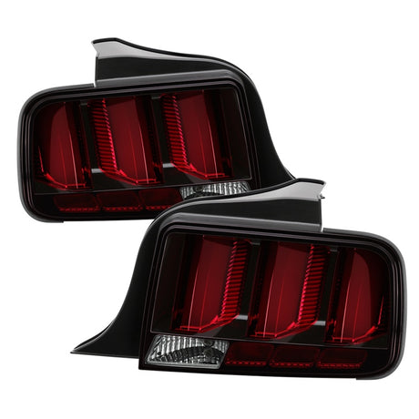 Spyder 05-09 Ford Mustang (Red Light Bar) LED Tail Lights - Black ALT-YD-FM05V3-RBLED-BK SPYDER Tail Lights  AXOPROS