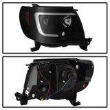 Spyder 05-11 Toyota Tacoma Ver 2 Proj Headlights - Light Bar DRL - Black Smoke PRO-YD-TT05V2-LB-BSM SPYDER Headlights  AXOPROS