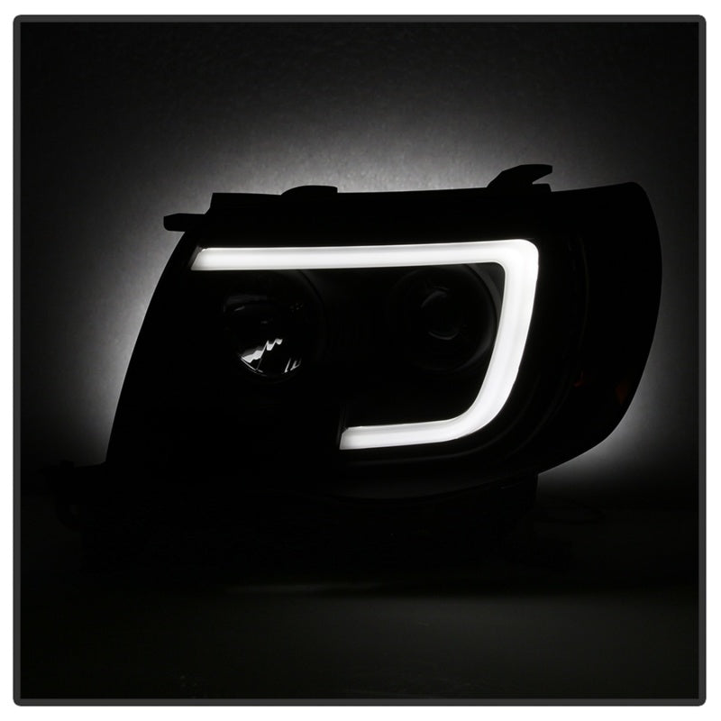 Spyder 05-11 Toyota Tacoma Ver 2 Proj Headlights - Light Bar DRL - Black Smoke PRO-YD-TT05V2-LB-BSM SPYDER Headlights  AXOPROS