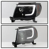 Spyder 05-11 Toyota Tacoma Ver 2 Proj Headlights - Light Bar DRL - Black Smoke PRO-YD-TT05V2-LB-BSM SPYDER Headlights  AXOPROS