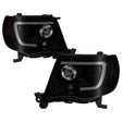 Spyder 05-11 Toyota Tacoma Ver 2 Proj Headlights - Light Bar DRL - Black Smoke PRO-YD-TT05V2-LB-BSM SPYDER Headlights  AXOPROS