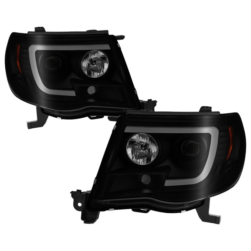 Spyder 05-11 Toyota Tacoma Ver 2 Proj Headlights - Light Bar DRL - Black Smoke PRO-YD-TT05V2-LB-BSM SPYDER Headlights  AXOPROS