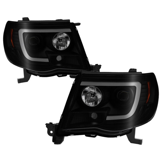 Spyder 05-11 Toyota Tacoma Ver 2 Proj Headlights - Light Bar DRL - Black Smoke PRO-YD-TT05V2-LB-BSM SPYDER Headlights  AXOPROS