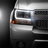 Spyder 07-14 Chevy Suburban/1500/2500/Tahoe V2 Projector Headlights Blk PRO-YD-CSUB07V2-DRL-BK SPYDER Headlights  AXOPROS