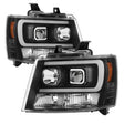 Spyder 07-14 Chevy Suburban/1500/2500/Tahoe V2 Projector Headlights Blk PRO-YD-CSUB07V2-DRL-BK SPYDER Headlights  AXOPROS