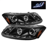 Spyder Honda Accord 08-12 4Dr Projector Headlights- LED Halo DRL Blk PRO-YD-HA08-4D-HL-BK SPYDER Headlights  AXOPROS