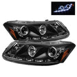 Spyder Honda Accord 08-12 4Dr Projector Headlights- LED Halo DRL Blk PRO-YD-HA08-4D-HL-BK SPYDER Headlights  AXOPROS