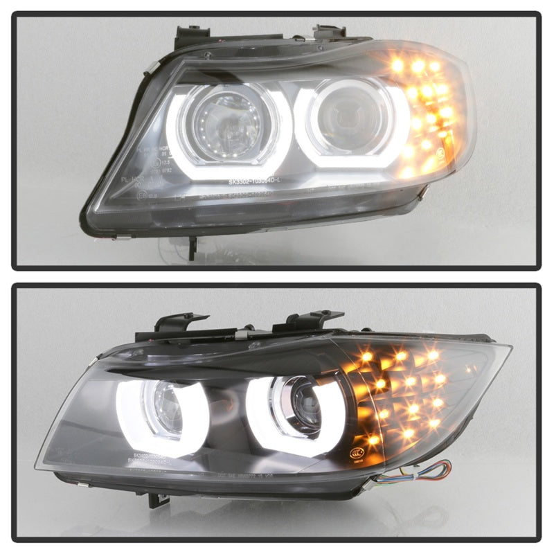 Spyder 09-12 BMW E90 3-Series 4DR HID w/ AFS Only - LED Turn - Black - PRO-YD-BMWE9009-AFSHID-BK SPYDER Headlights  AXOPROS