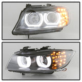 Spyder 09-12 BMW E90 3-Series 4DR HID w/ AFS Only - LED Turn - Black - PRO-YD-BMWE9009-AFSHID-BK SPYDER Headlights  AXOPROS