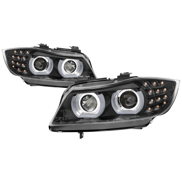 Spyder 09-12 BMW E90 3-Series 4DR HID w/ AFS Only - LED Turn - Black - PRO-YD-BMWE9009-AFSHID-BK SPYDER Headlights  AXOPROS