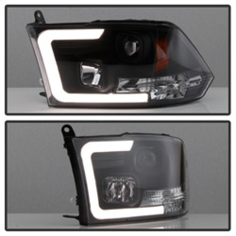 Spyder 09-16 Dodge Ram 1500 Version 2 Headlights Light Bar DRL Black PRO-YD-DR09V2-LBDRL-BK SPYDER Headlights  AXOPROS