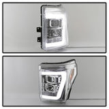 Spyder 11-16 Ford F-250/F-350 V2 Projector Headlights - Light Bar DRL - Chrome PRO-YD-FS11V2-LB-C SPYDER Headlights  AXOPROS