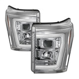 Spyder 11-16 Ford F-250/F-350 V2 Projector Headlights - Light Bar DRL - Chrome PRO-YD-FS11V2-LB-C SPYDER Headlights  AXOPROS