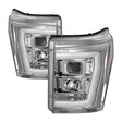 Spyder 11-16 Ford F-250/F-350 V2 Projector Headlights - Light Bar DRL - Chrome PRO-YD-FS11V2-LB-C SPYDER Headlights  AXOPROS