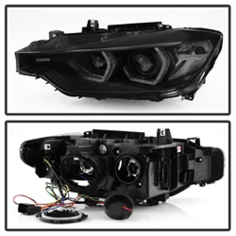 Spyder 12-14 BMW F30 3 Series 4DR Projector Headlights - LED DRL - Blk Smoke PRO-YD-BMWF3012-DRL-BSM SPYDER Headlights  AXOPROS