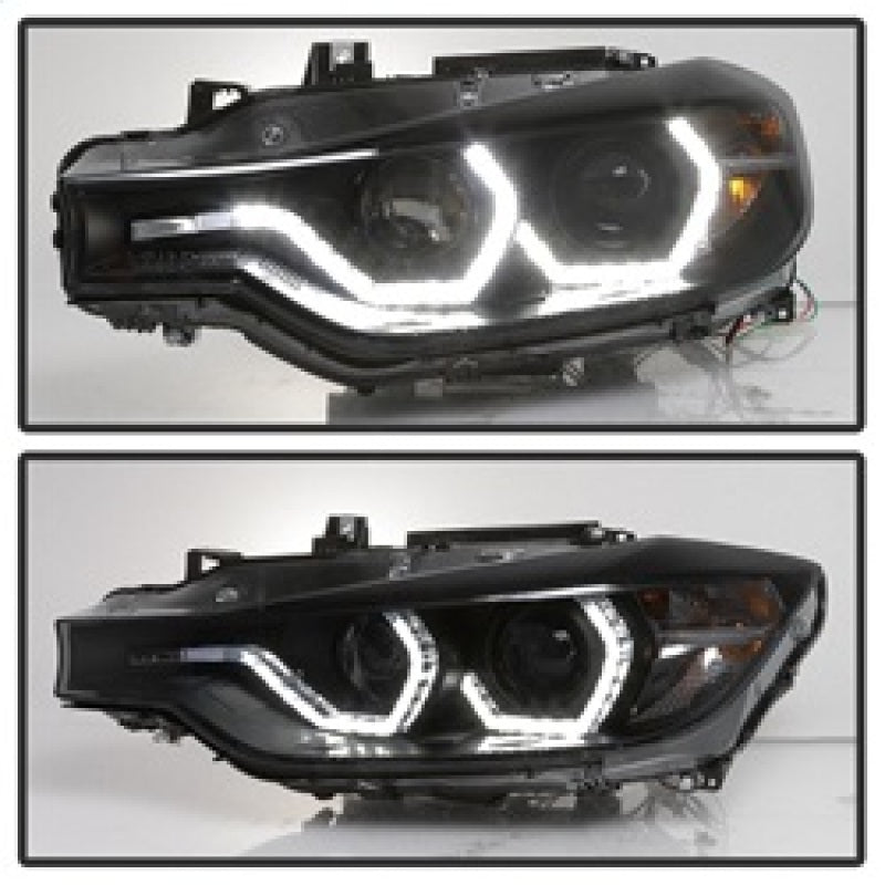Spyder 12-14 BMW F30 3 Series 4DR Projector Headlights - LED DRL - Blk Smoke PRO-YD-BMWF3012-DRL-BSM SPYDER Headlights  AXOPROS