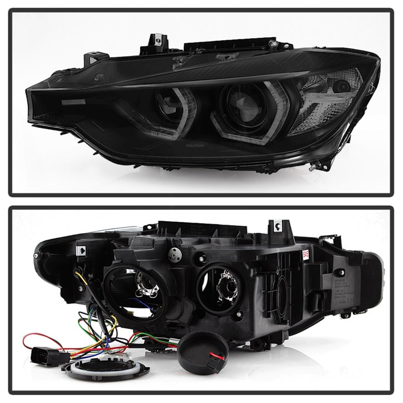 Spyder 12-14 BMW F30 3 Series 4DR Projector Headlights - LED DRL - Blk Smoke PRO-YD-BMWF3012-DRL-BSM SPYDER Headlights  AXOPROS