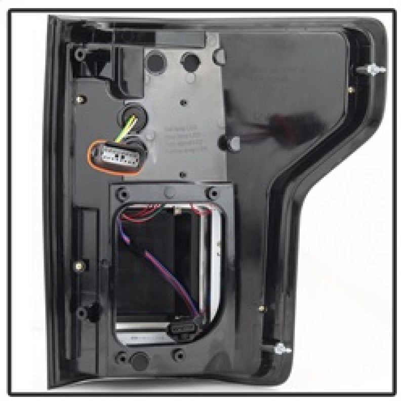 Spyder 15-17 Ford F-150 LED Tail Lights (w/Blind Spot) - Black Smoke (ALT-YD-FF15015BS-LBLED-BSM) SPYDER Tail Lights  AXOPROS