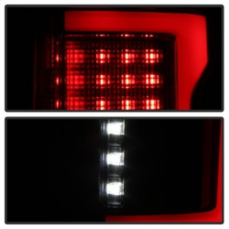 Spyder 15-17 Ford F-150 LED Tail Lights (w/Blind Spot) - Black Smoke (ALT-YD-FF15015BS-LBLED-BSM) SPYDER Tail Lights  AXOPROS