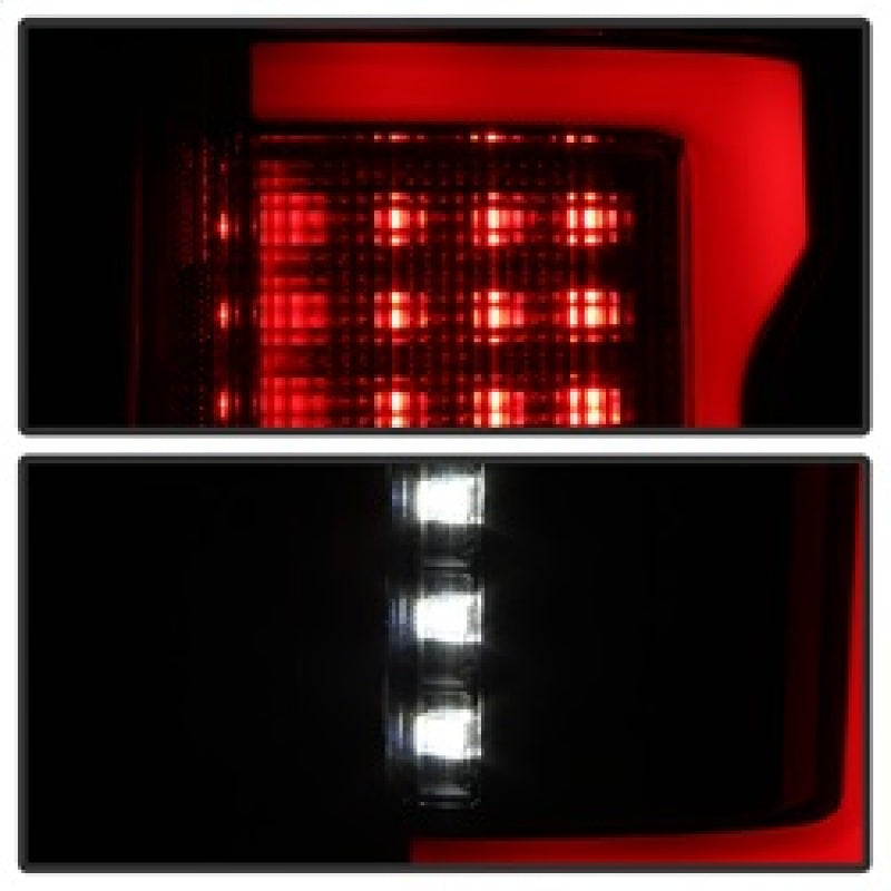 Spyder 15-17 Ford F-150 LED Tail Lights (w/Blind Spot) - Black Smoke (ALT-YD-FF15015BS-LBLED-BSM) SPYDER Tail Lights  AXOPROS