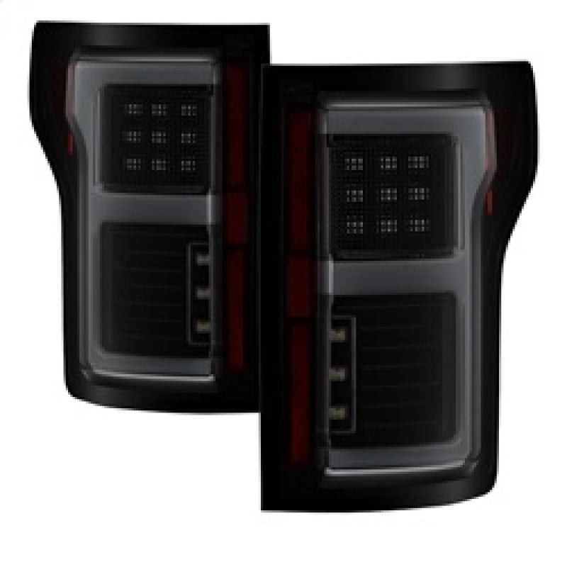 Spyder 15-17 Ford F-150 LED Tail Lights (w/Blind Spot) - Black Smoke (ALT-YD-FF15015BS-LBLED-BSM) SPYDER Tail Lights  AXOPROS