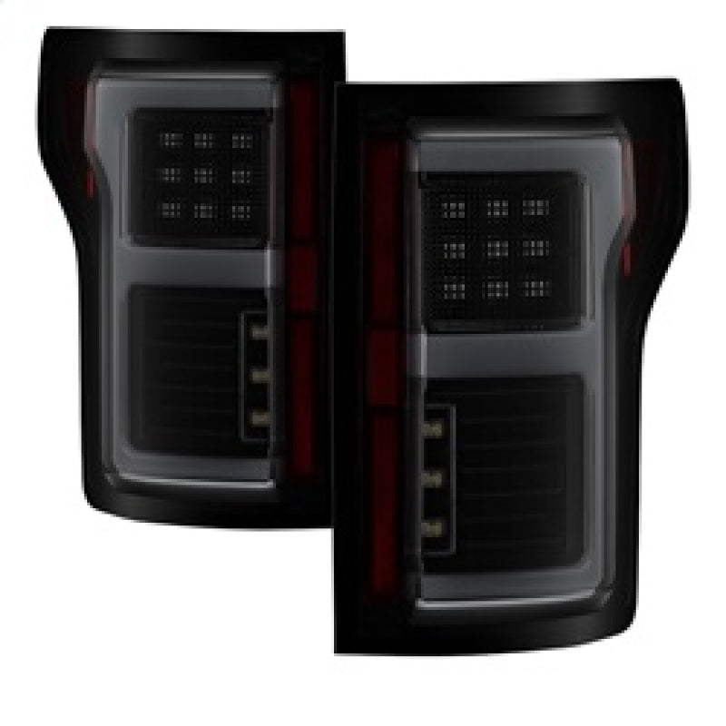 Spyder 15-17 Ford F-150 LED Tail Lights (w/Blind Spot) - Black Smoke (ALT-YD-FF15015BS-LBLED-BSM) SPYDER Tail Lights  AXOPROS