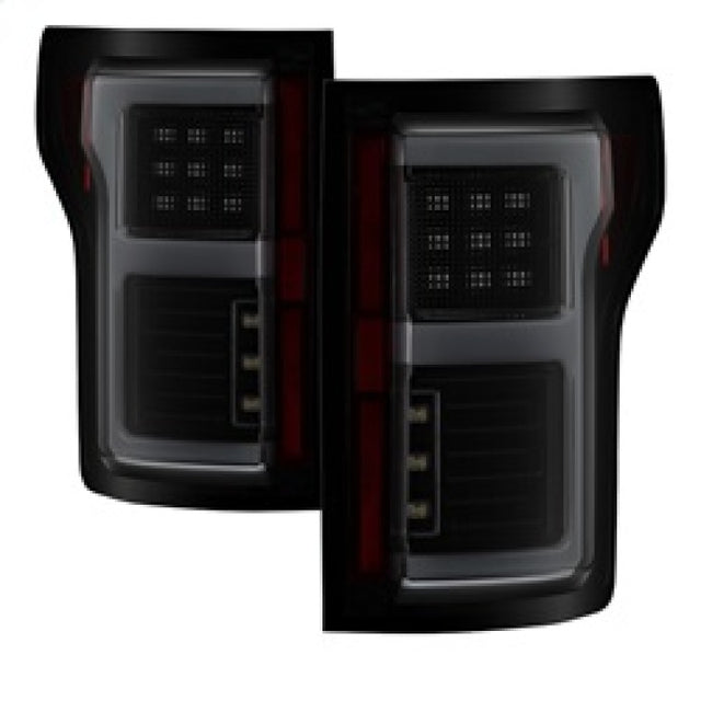 Spyder 15-17 Ford F-150 LED Tail Lights (w/Blind Spot) - Black Smoke (ALT-YD-FF15015BS-LBLED-BSM) SPYDER Tail Lights  AXOPROS
