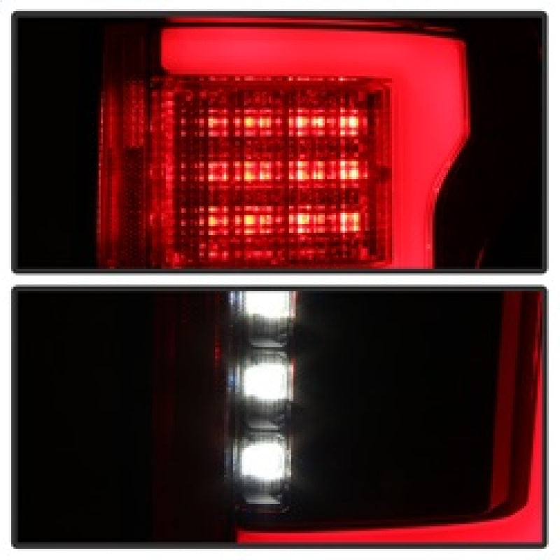 Spyder 15-18 Ford F-150 LED Tail Lights (w/Blind Spot) - Red Clear (ALT-YD-FF15015BS-LBLED-RC) SPYDER Tail Lights  AXOPROS