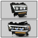 Spyder 19-22 Dodge Ram 2500/3500 (Halogen Model Only) Proj. Headlights (PRO-YD-DR19HDHALAP-SEQ-BK) SPYDER Headlights  AXOPROS