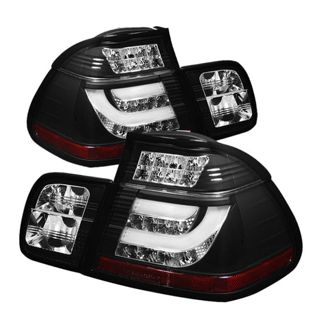 Spyder BMW E46 3-Series 02-05 4Dr Light Bar Style LED Tail Lights Black ALT-YD-BE4602-4D-LBLED-BK SPYDER Tail Lights  AXOPROS
