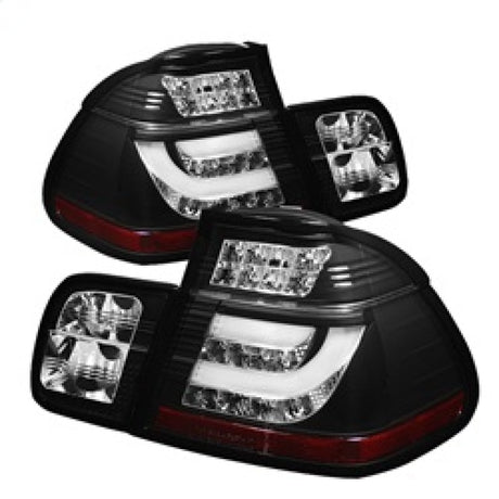 Spyder BMW E46 3-Series 02-05 4Dr Light Bar Style LED Tail Lights Black ALT-YD-BE4602-4D-LBLED-BK SPYDER Tail Lights  AXOPROS