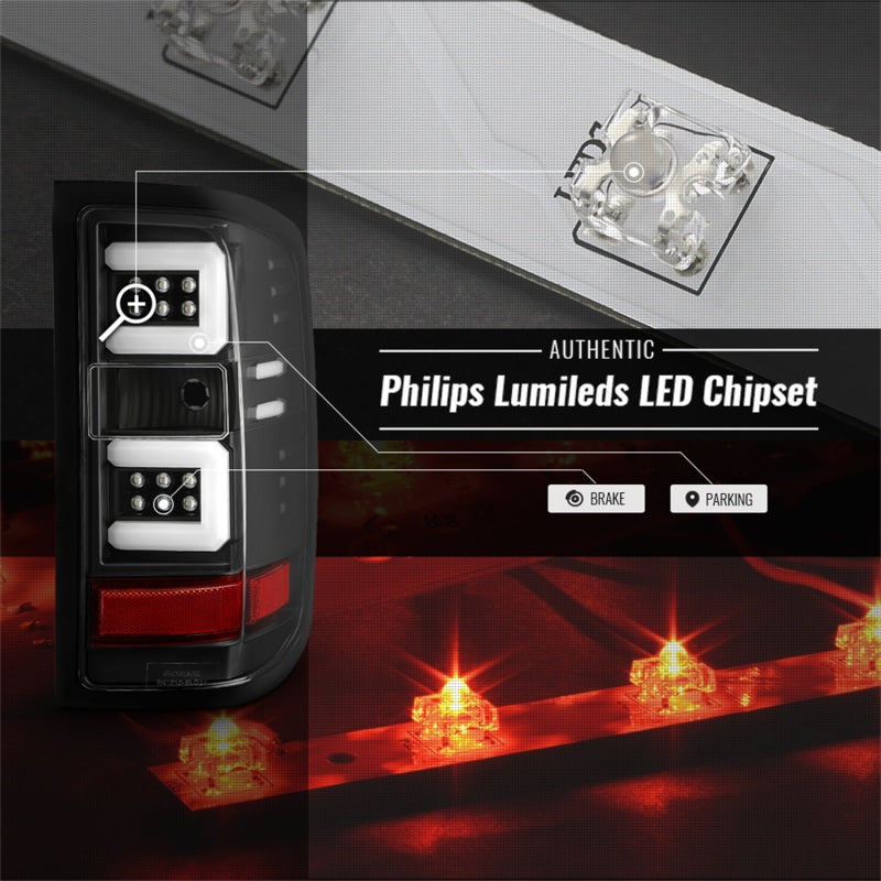 Spyder Chevy 1500 14-16 Light Bar LED Tail Lights All Blk ALT-YD-CS14-LBLED-BKV2 SPYDER Tail Lights  AXOPROS