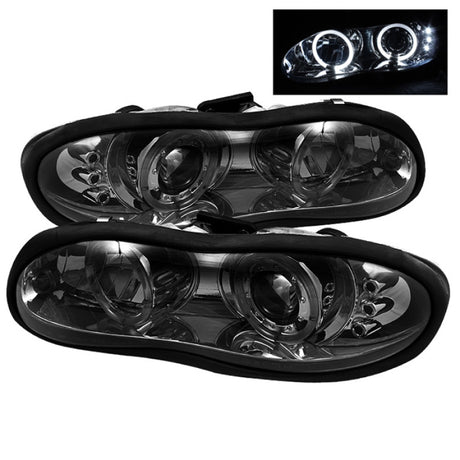 Spyder Chevy Camaro 98-02 Projector Headlights LED Halo LED Smke - Low H1 PRO-YD-CCAM98-HL-SM SPYDER Headlights  AXOPROS