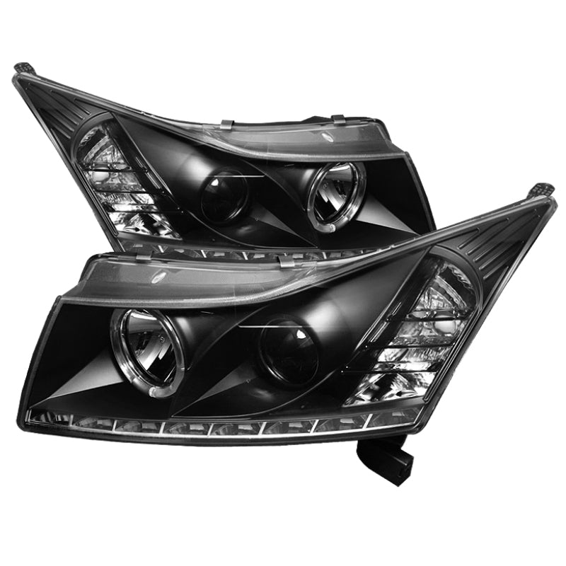 Spyder Chevy Cruze 11-14 Projector Headlights LED Halo -DRL Blk High H1 Low H7 PRO-YD-CCRZ11-DRL-BK SPYDER Headlights  AXOPROS