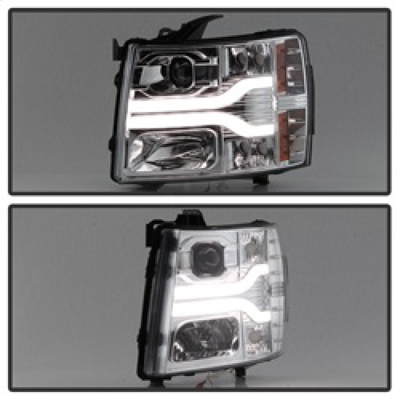 Spyder Chevy Silverado 1500 07-13 Version 3 Projector Headlights - Chrome PRO-YD-CS07V3-LBDRL-C SPYDER Headlights  AXOPROS