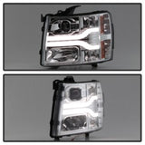 Spyder Chevy Silverado 1500 07-13 Version 3 Projector Headlights - Chrome PRO-YD-CS07V3-LBDRL-C SPYDER Headlights  AXOPROS