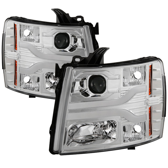 Spyder Chevy Silverado 1500 07-13 Version 3 Projector Headlights - Chrome PRO-YD-CS07V3-LBDRL-C SPYDER Headlights  AXOPROS