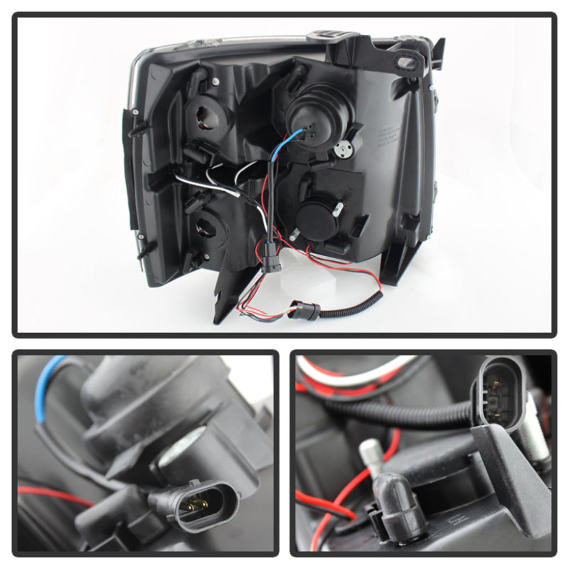 Spyder Chevy Silverado 1500/2500 07-13 Projector Headlights LED Halo LED Blk Smke PRO-YD-CS07-HL-BSM SPYDER Headlights  AXOPROS