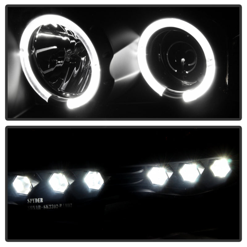 Spyder Dodge Ram 1500 02-05 03-05 Projector Headlights LED Halo LED Blk Smke PRO-YD-DR02-HL-BSM SPYDER Headlights  AXOPROS