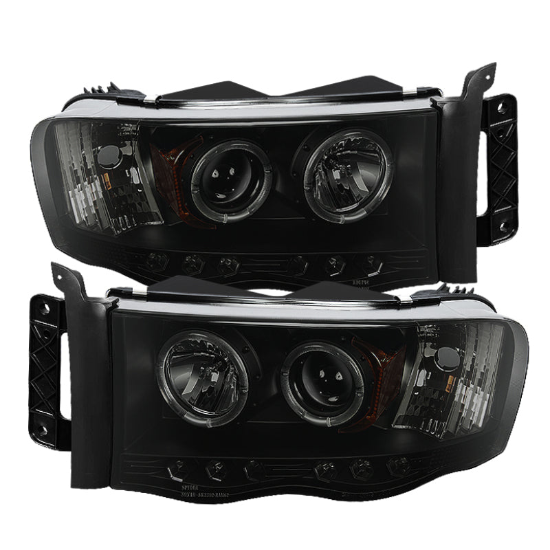 Spyder Dodge Ram 1500 02-05 03-05 Projector Headlights LED Halo LED Blk Smke PRO-YD-DR02-HL-BSM SPYDER Headlights  AXOPROS