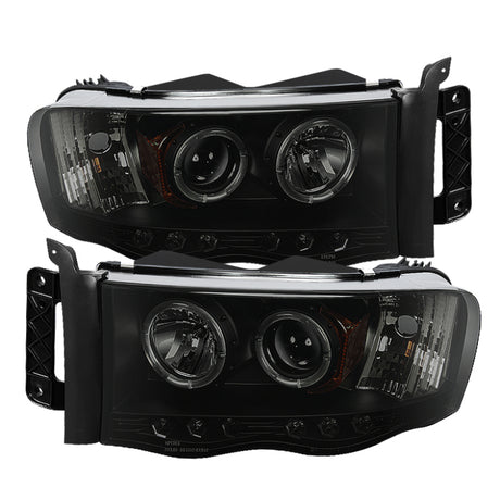 Spyder Dodge Ram 1500 02-05 03-05 Projector Headlights LED Halo LED Blk Smke PRO-YD-DR02-HL-BSM SPYDER Headlights  AXOPROS