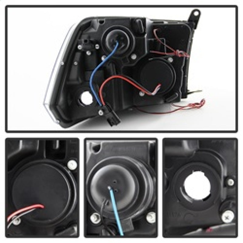 Spyder Dodge Ram 1500 09-14 10-14 Projector Headlights Halogen- LED Halo LED - Chrm PRO-YD-DR09-HL-C SPYDER Headlights  AXOPROS