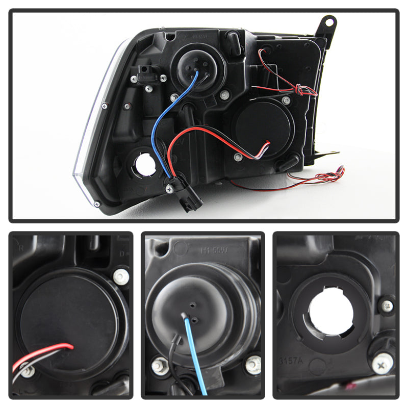 Spyder Dodge Ram 1500 09-14 10-14 Projector Headlights Halogen- LED Halo LED - Chrm PRO-YD-DR09-HL-C SPYDER Headlights  AXOPROS