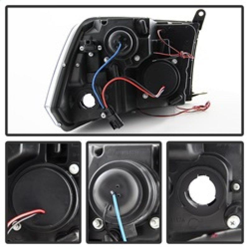 Spyder Dodge Ram 1500 09-14 10-14 Projector Headlights Halogen- LED Halo LED- Smke PRO-YD-DR09-HL-SM SPYDER Headlights  AXOPROS