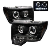 Spyder Ford F150 09-14 Projector Headlights Halogen Model- LED Halo LED Blk PRO-YD-FF15009-HL-BK SPYDER Headlights  AXOPROS